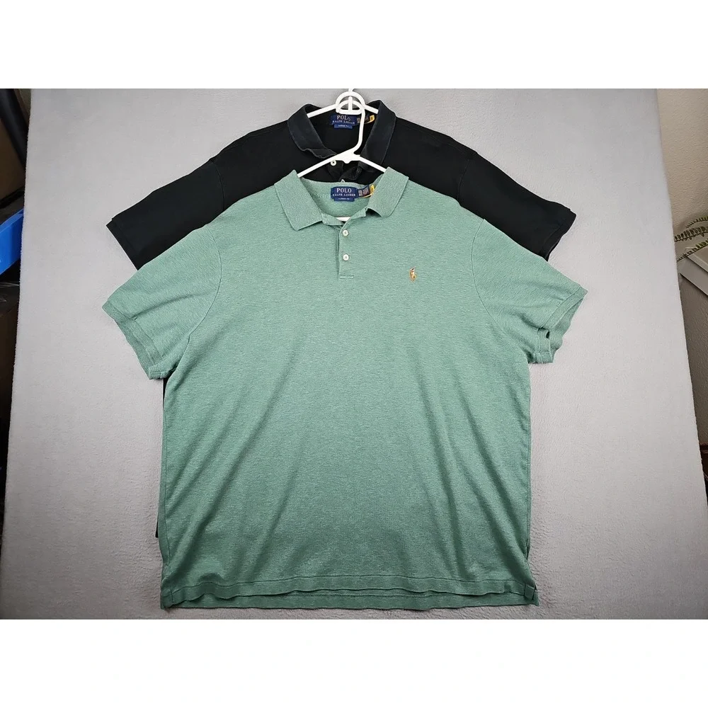 Lot of 2 Polo Ralph Lauren Polo Shirt Classic Fit XXL Short Sleeve Flesh Pony